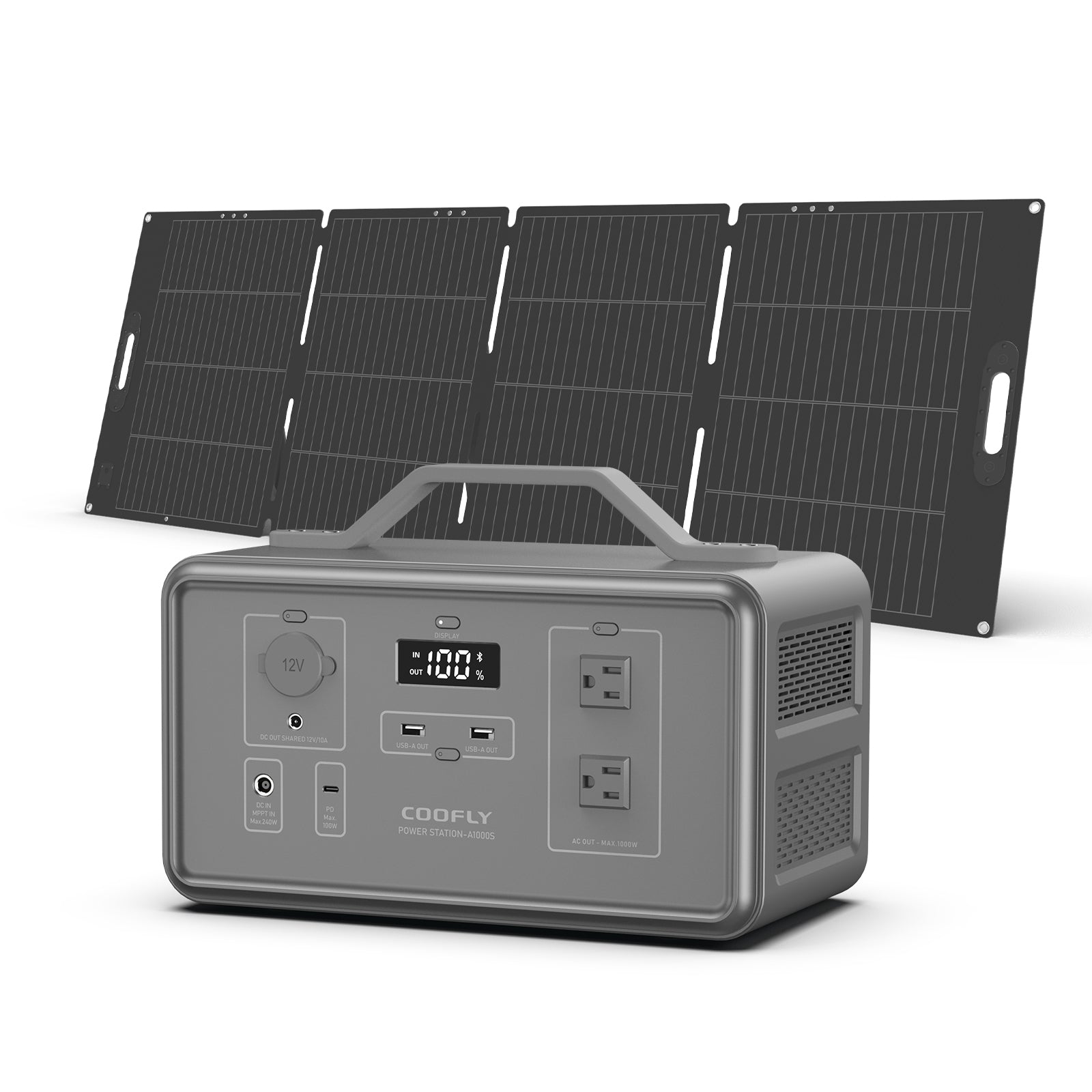 COOFLY A1000S Solar Generator Kit, A 200W Power – 1021Wh Solar With 1000W, Pan Coofly