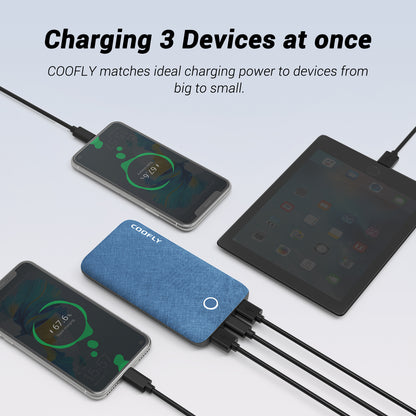 COOFLY P176D Type-C In&Out 10000mAh Power Bank, 20W Fast  Charging