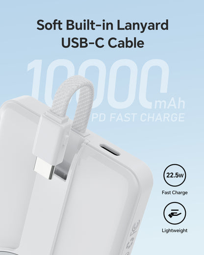 COOFLY P269D 10000mAh Magnetic Build-in USB-C Cable 10000mAh Power Bank, 20W Fast Charging