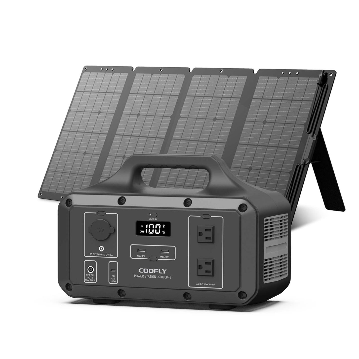 COOFLY S1000P-S Solar Generator Kit | 1000W 1021Wh, 120W Solar Panel