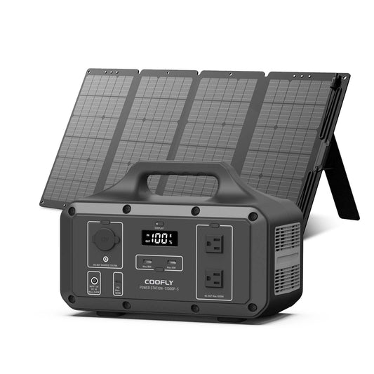 COOFLY S1000P-S Solar Generator Kit | 1000W 1021Wh, 120W Solar Panel